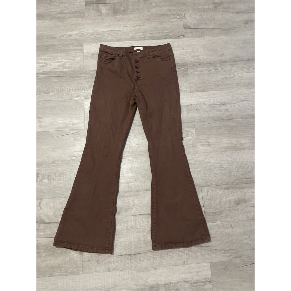 Altard State Jeans 31 Button Fly Brown Flair Bell BOHO HIppie